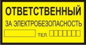Ответственный за электробезопасность (размер 20х10 см.)
