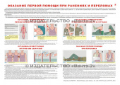 Оказание первой помощи при ранениях и переломах - плакат