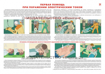 Первая помощь при  поражении электрическим током - плакат